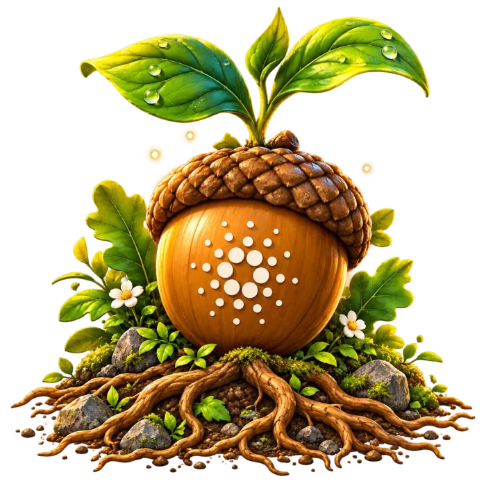 Sprouting acorn symbolizing rebuilding from the roots